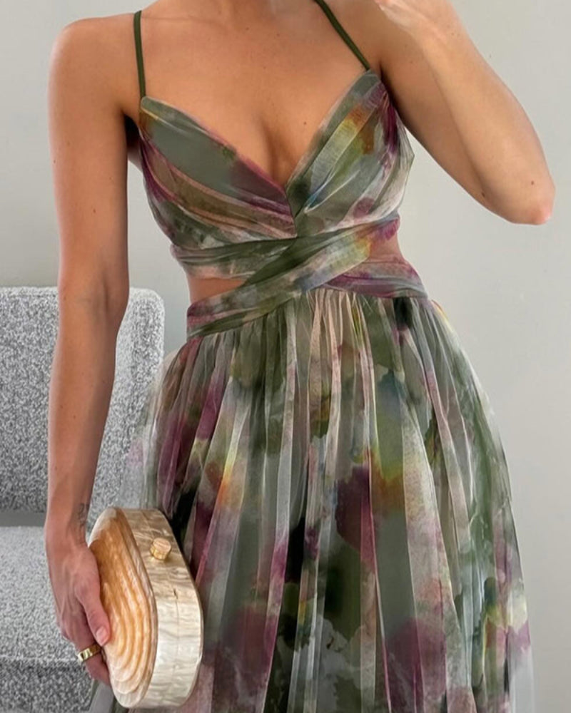 Marya | Elegancka sukienka maxi z wycięciami