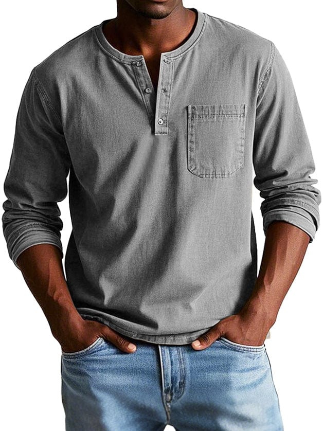 Finn™ | Koszulka Henley w stylu vintage