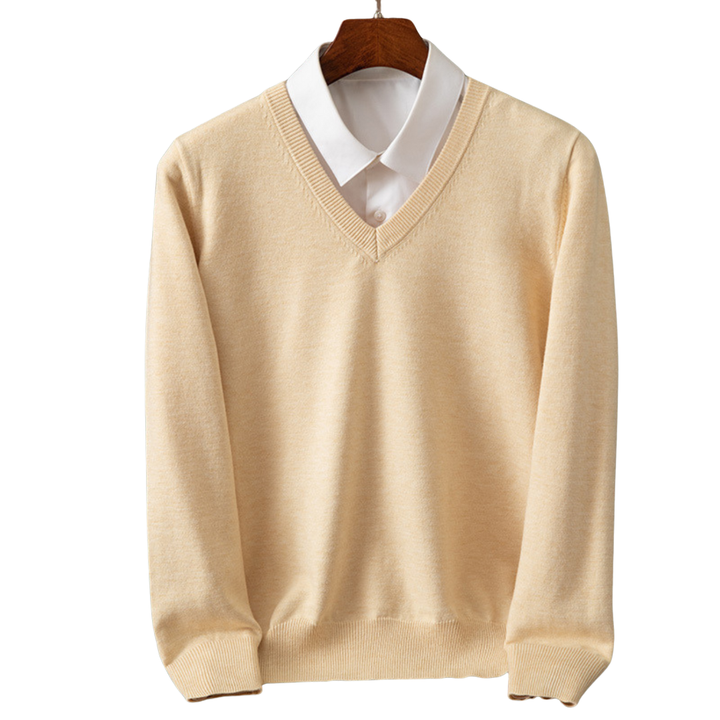 Bexford | Sweter z dekoltem w serek z czystego kaszmiru