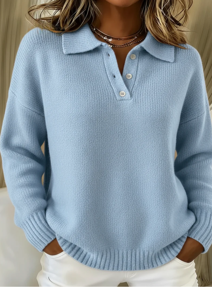 Paige | Sweter polo z miękkiej dzianiny