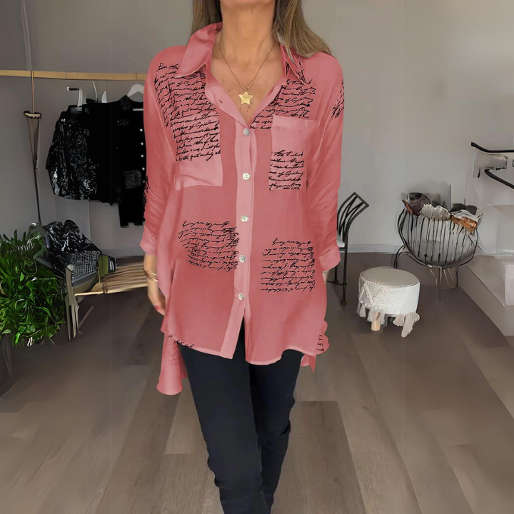 Carla™ | Ręcznie Pisana Koszula Zapinana na Guziki