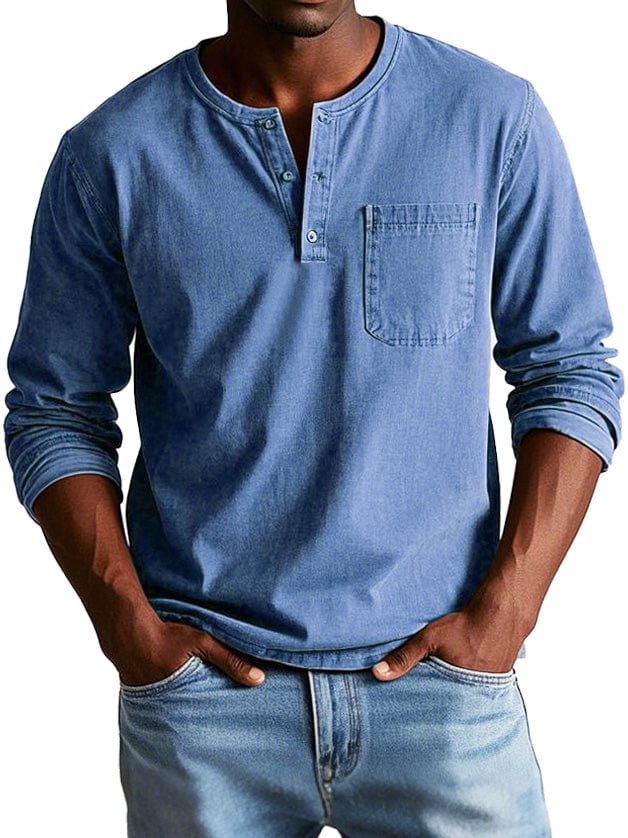 Finn™ | Koszulka Henley w stylu vintage