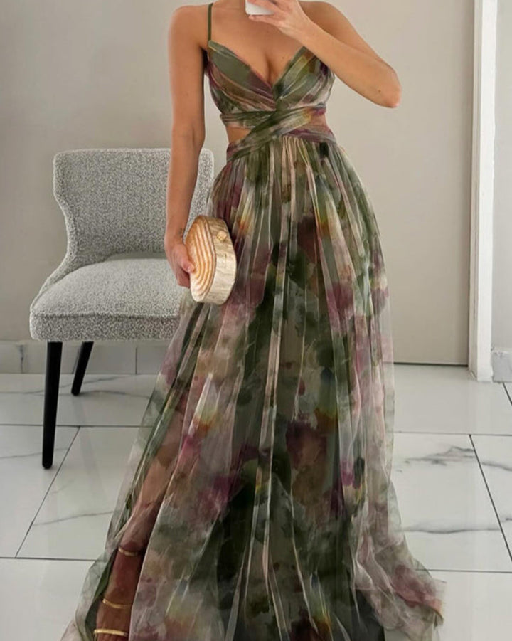 Marya | Elegancka sukienka maxi z wycięciami