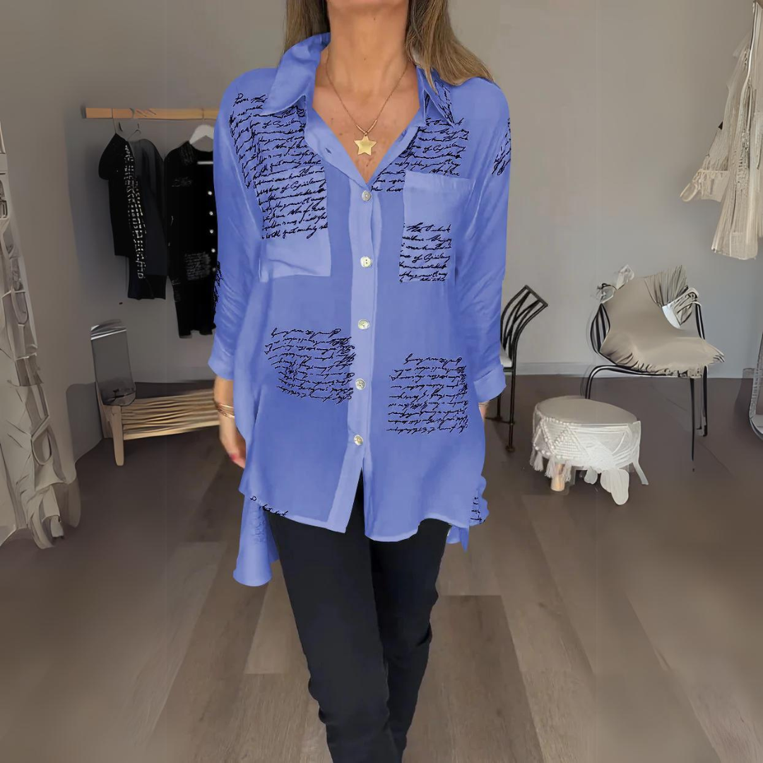 Carla™ | Ręcznie Pisana Koszula Zapinana na Guziki
