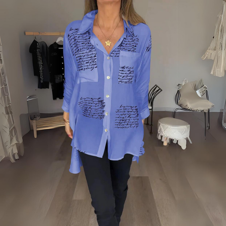 Carla™ | Ręcznie Pisana Koszula Zapinana na Guziki