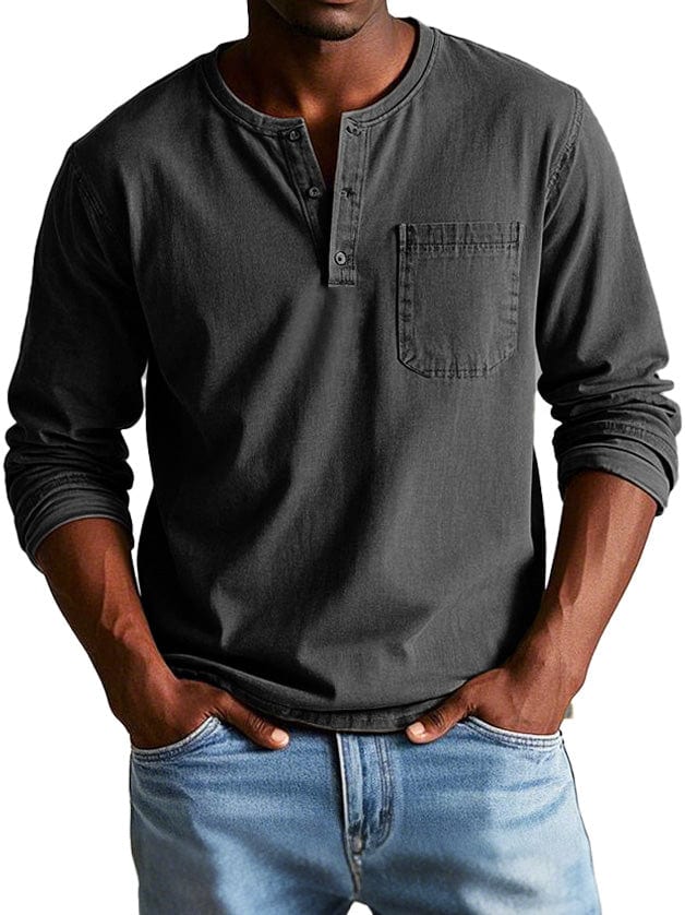 Finn™ | Koszulka Henley w stylu vintage