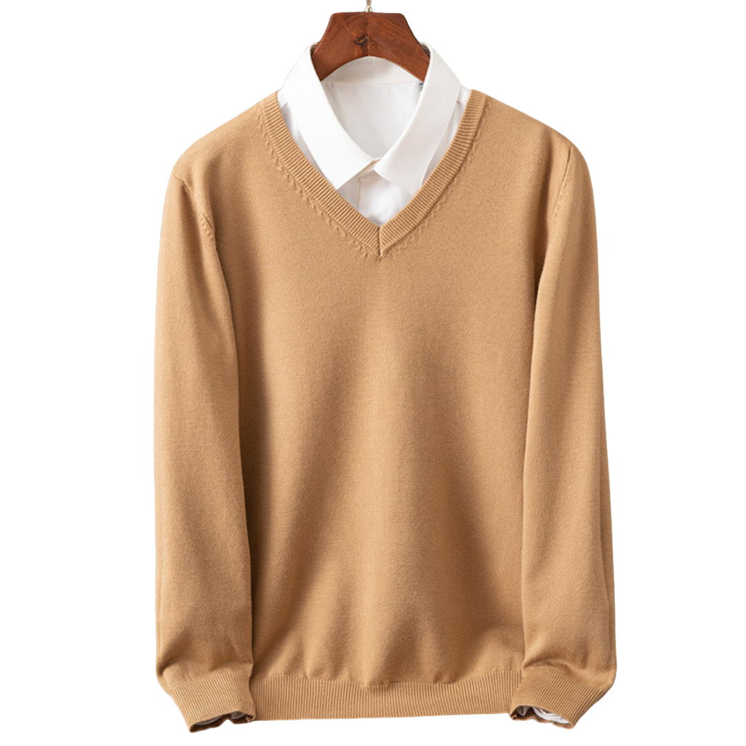 Bexford | Sweter z dekoltem w serek z czystego kaszmiru