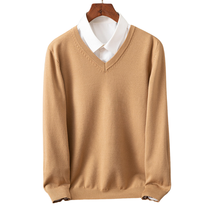 Bexford | Sweter z dekoltem w serek z czystego kaszmiru
