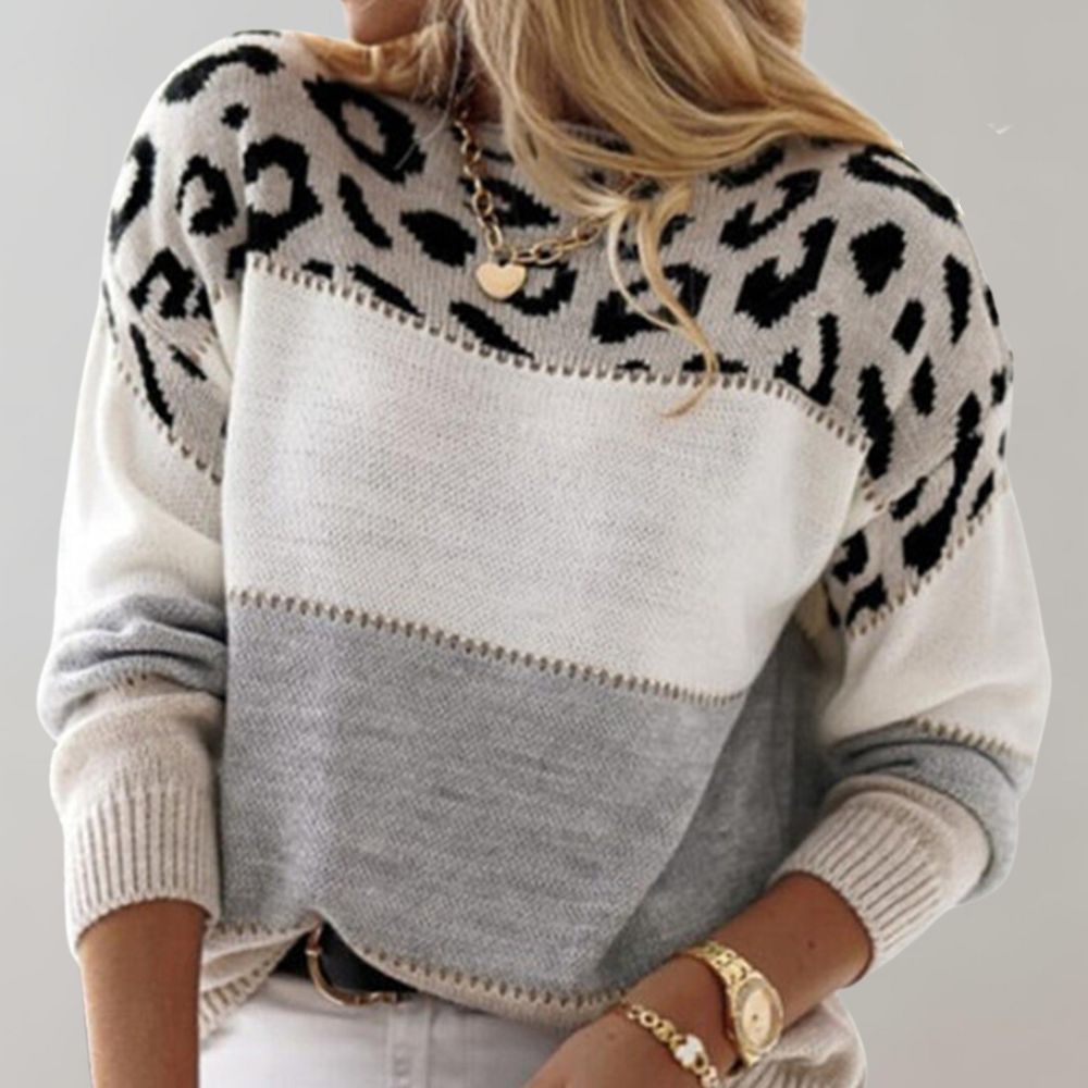 Charlene | Sweter Casual w Panterkę