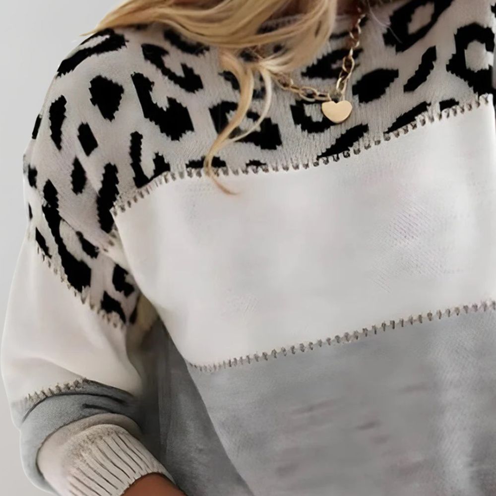 Charlene | Sweter Casual w Panterkę