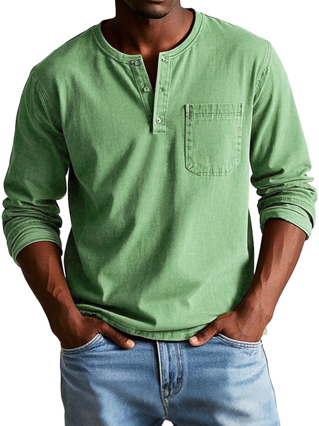 Jake | Codzienna koszulka Henley z kieszonką