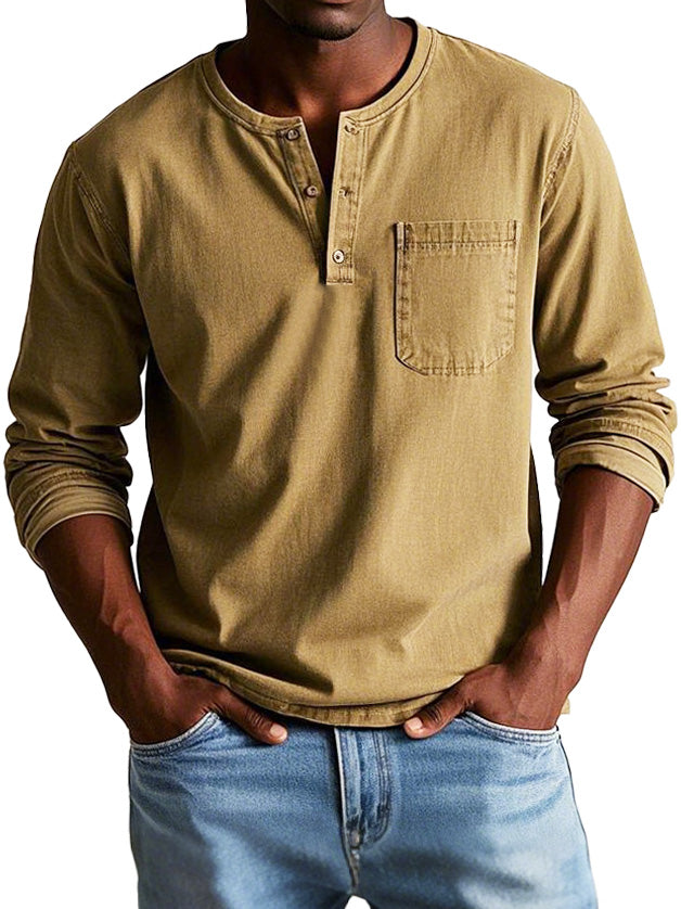 Jake | Codzienna koszulka Henley z kieszonką