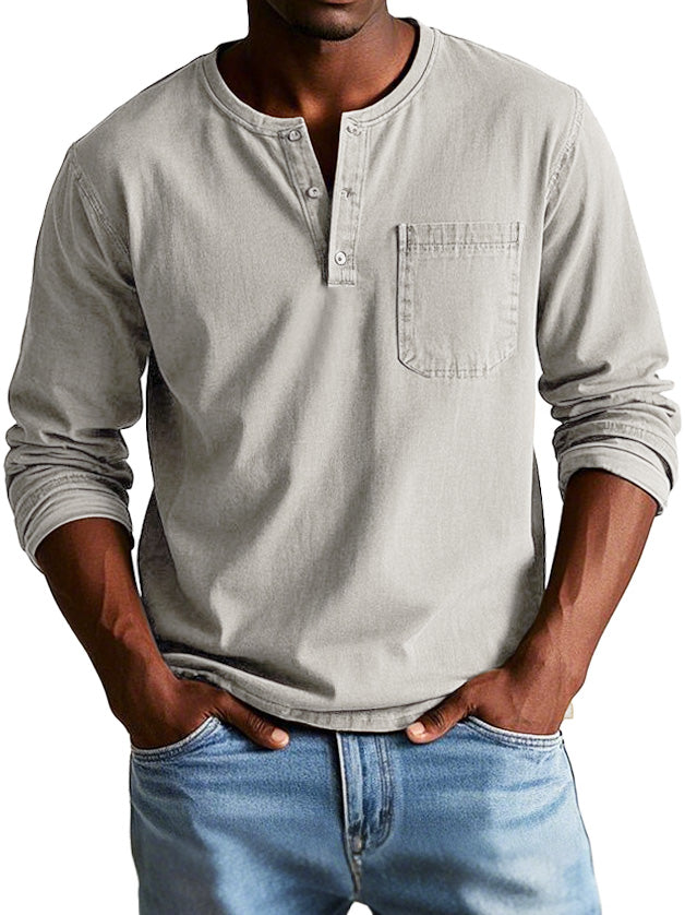 Jake | Codzienna koszulka Henley z kieszonką