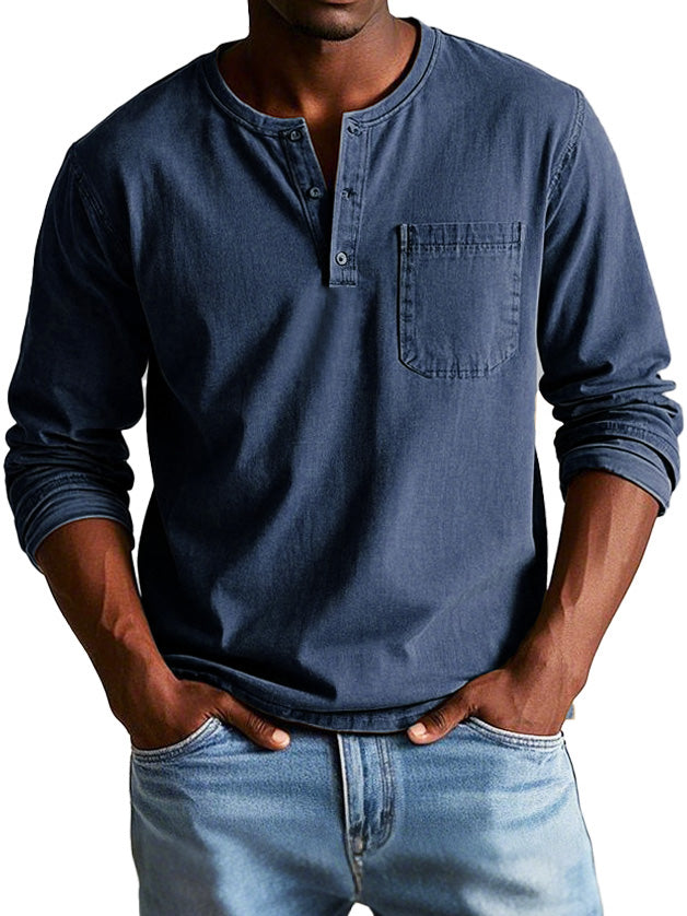 Jake | Codzienna koszulka Henley z kieszonką
