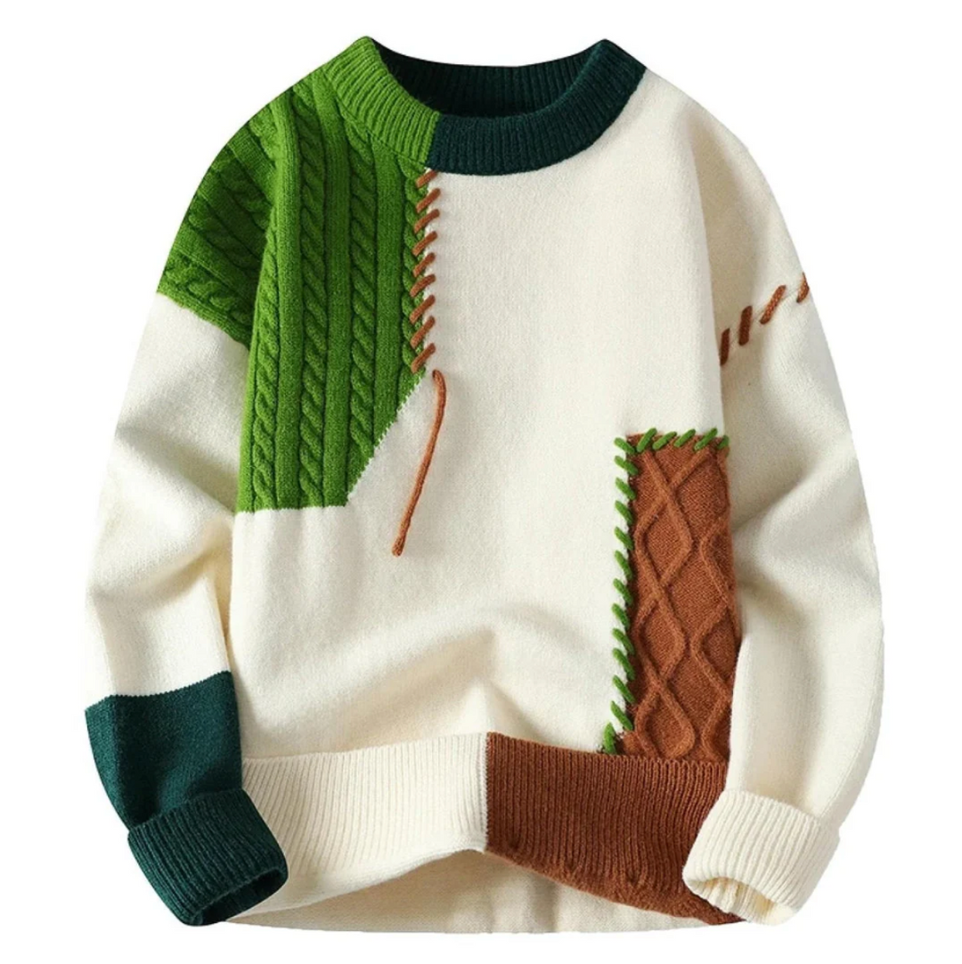 Alex | Sweter patchworkowy