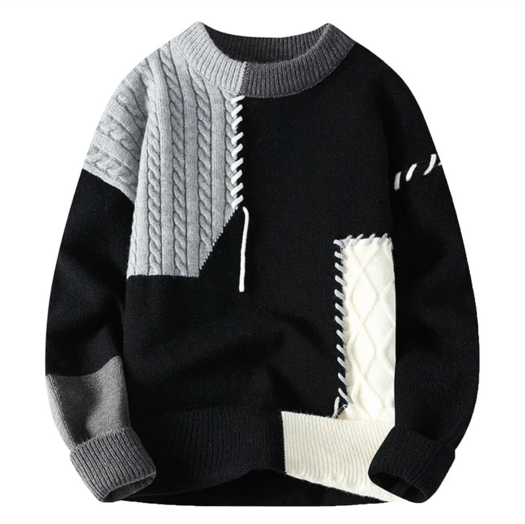 Alex | Sweter patchworkowy