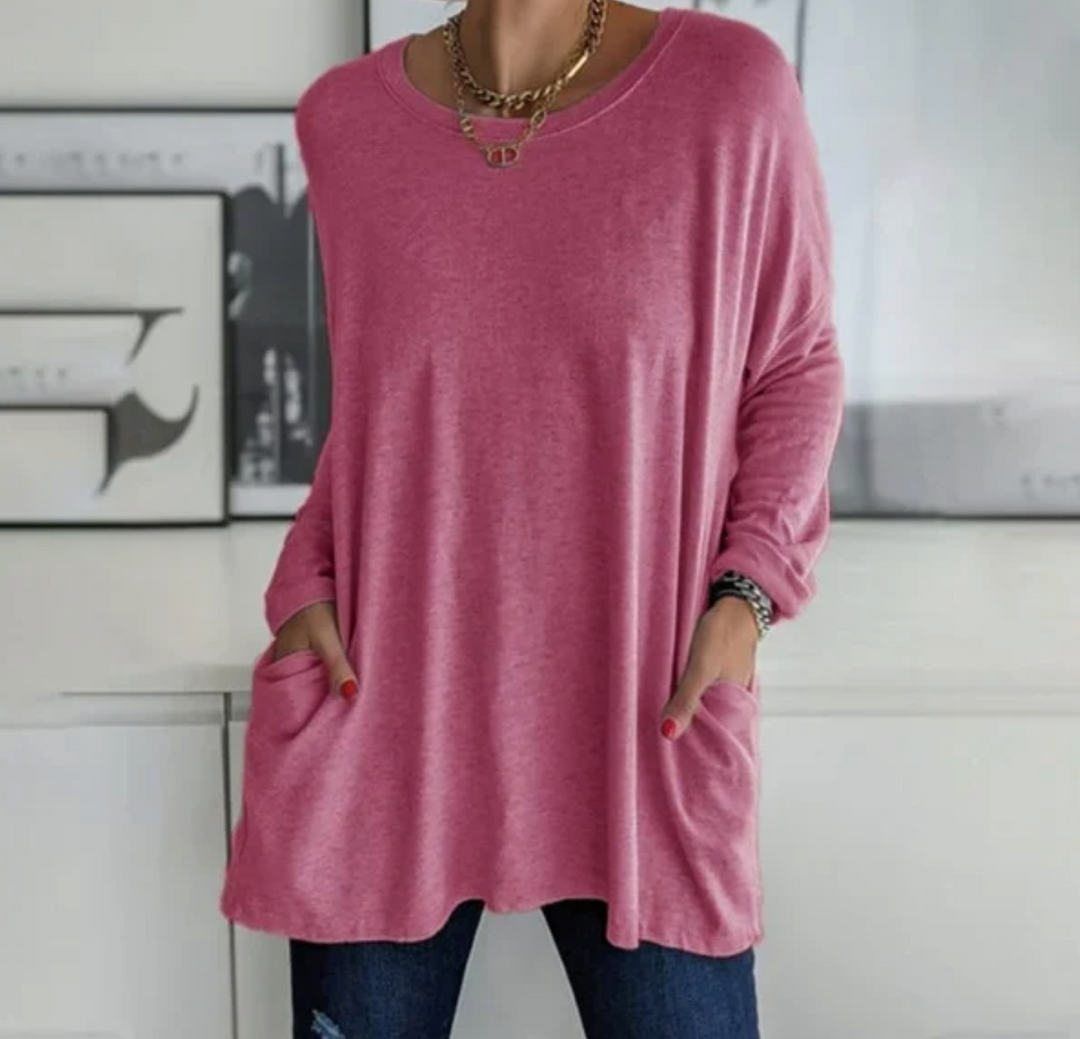 Ava™ | Luźna tunika oversize z kieszeniami