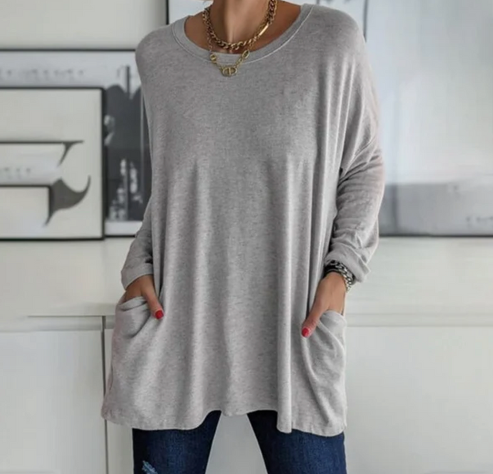 Ava™ | Luźna tunika oversize z kieszeniami