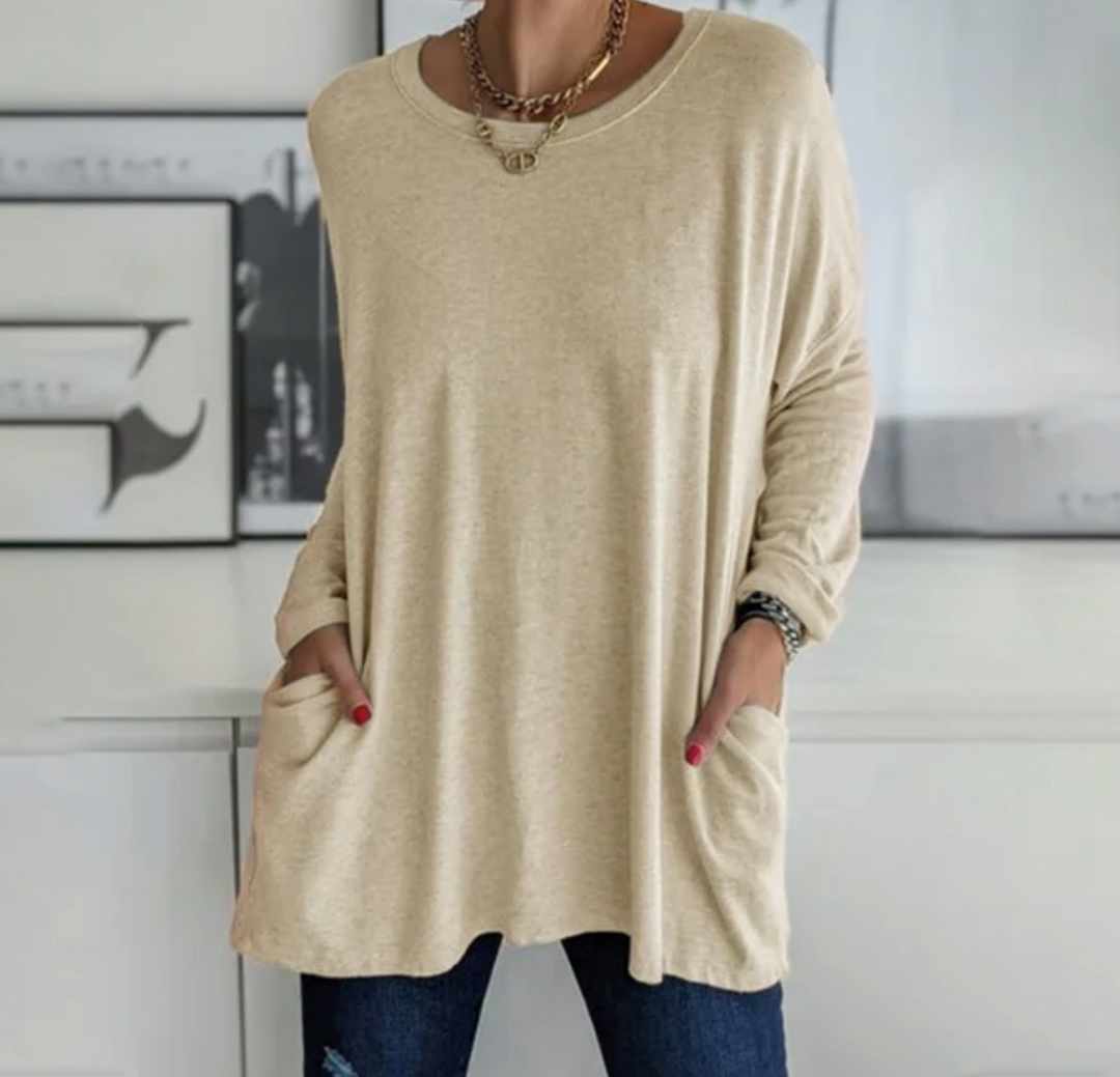 Ava™ | Luźna tunika oversize z kieszeniami