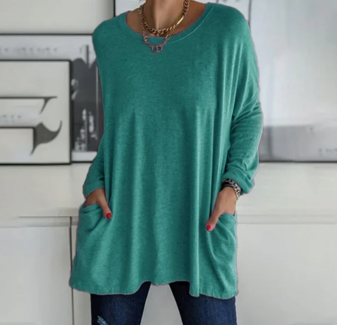 Ava™ | Luźna tunika oversize z kieszeniami