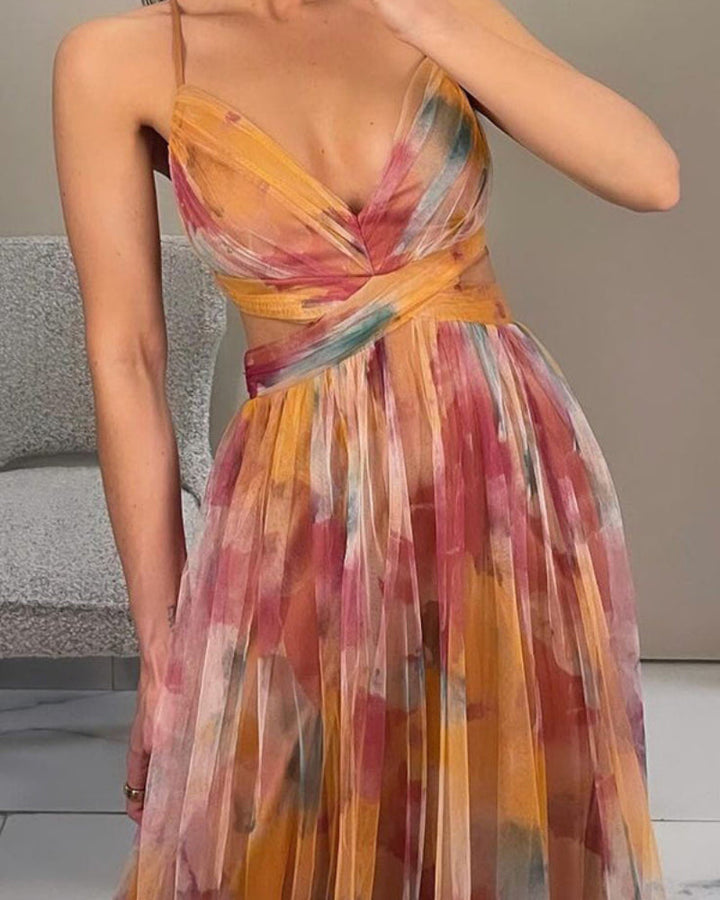 Marya | Elegancka sukienka maxi z wycięciami