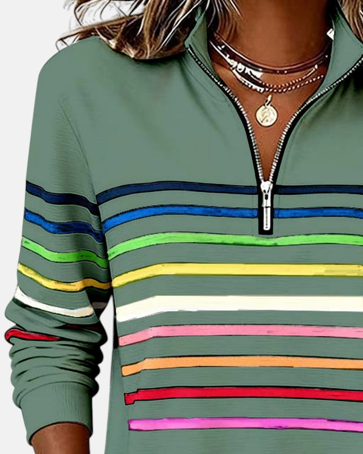 Hailey | Sweter z zamkiem i kolorowymi akcentami