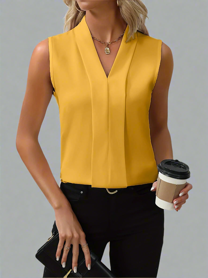Rzym | Bluzka bez rękawów z dekoltem V-neck